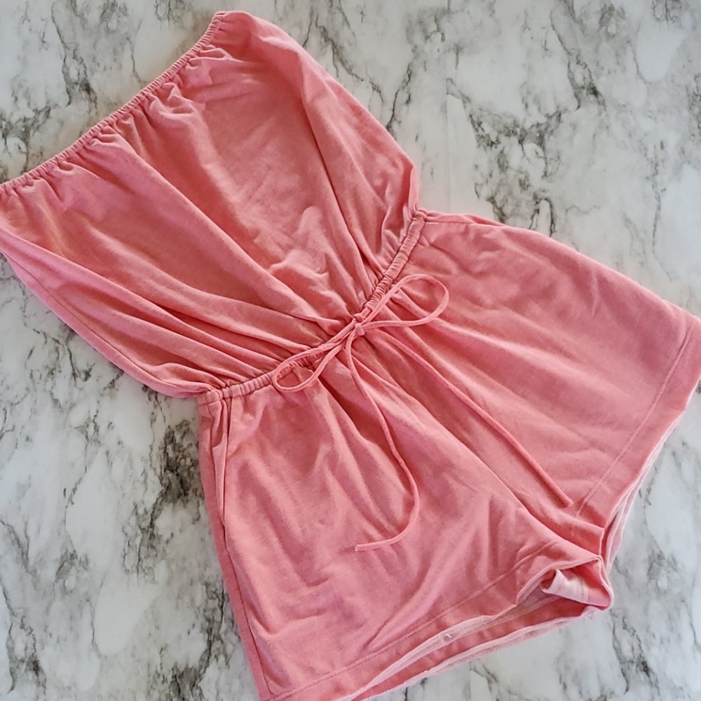 Anthropologie zoa new york pink terrycloth romper size small